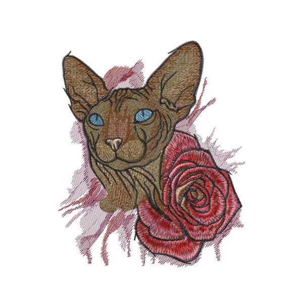 Sphynx Cat Embroidery Designs , Machine Embroidery Digital Designs