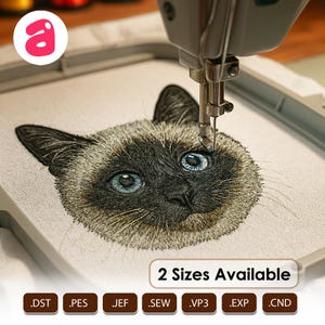 Maskinbroderidesign för siamesisk katt