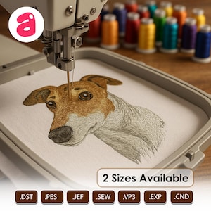 Greyhound Dog Machine Embroidery Design