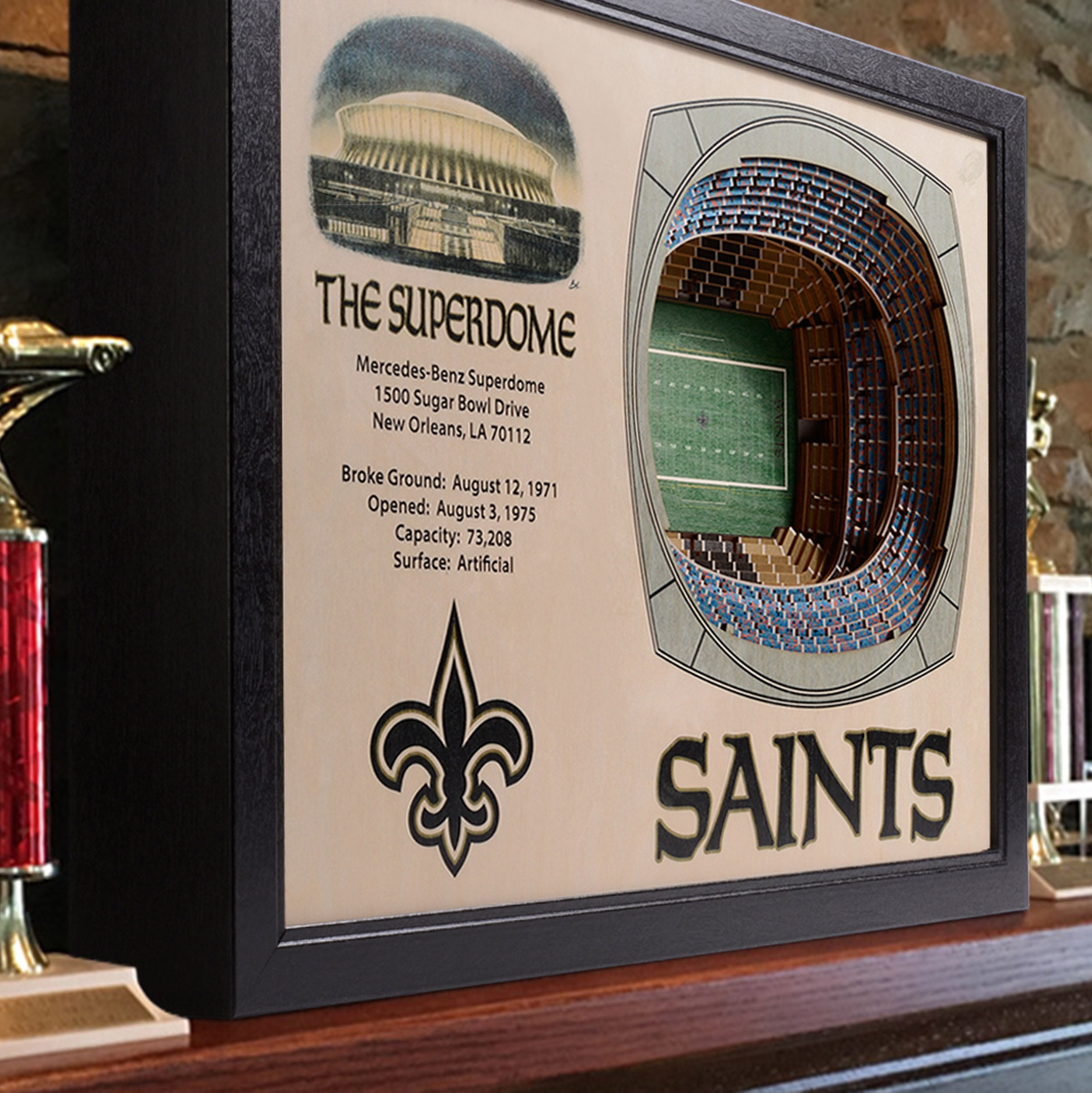 New Orleans Saints Wall Art Decor Superdome Etsy