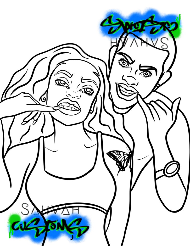 Printable 5 Coloring Pages Bundles / Paint & Sip Templates - Etsy