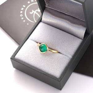Handmade Yellow Gold Vermeil and Sterling Silver Gemstone Ring | Green Onyx Small Stacking Ring | Simple Stackable Ring | Green Ring