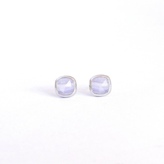 Blue lace hotsell agate stud earrings