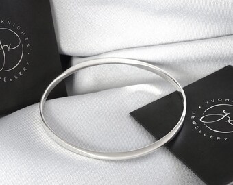 Handmade Sterling Silver Bangle. Solid Sterling Silver. Hallmarked