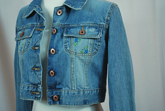 denim jacket embroidered flowers