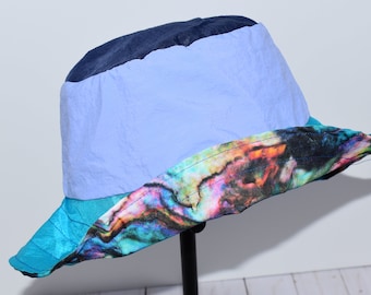 Handmade Reversible Bucket Hat | Sustainable Upcycled Unique Patchwork Sun Hat | Outdoor Cap for Summer | Eco Friendly Repurposed Fabric