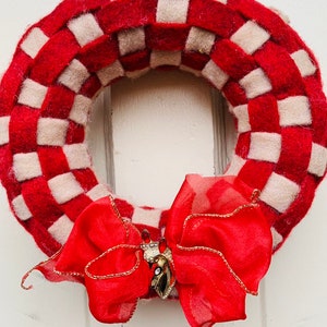 Holiday Wreath with Vintage Horse Brooch with Ribbon image 3