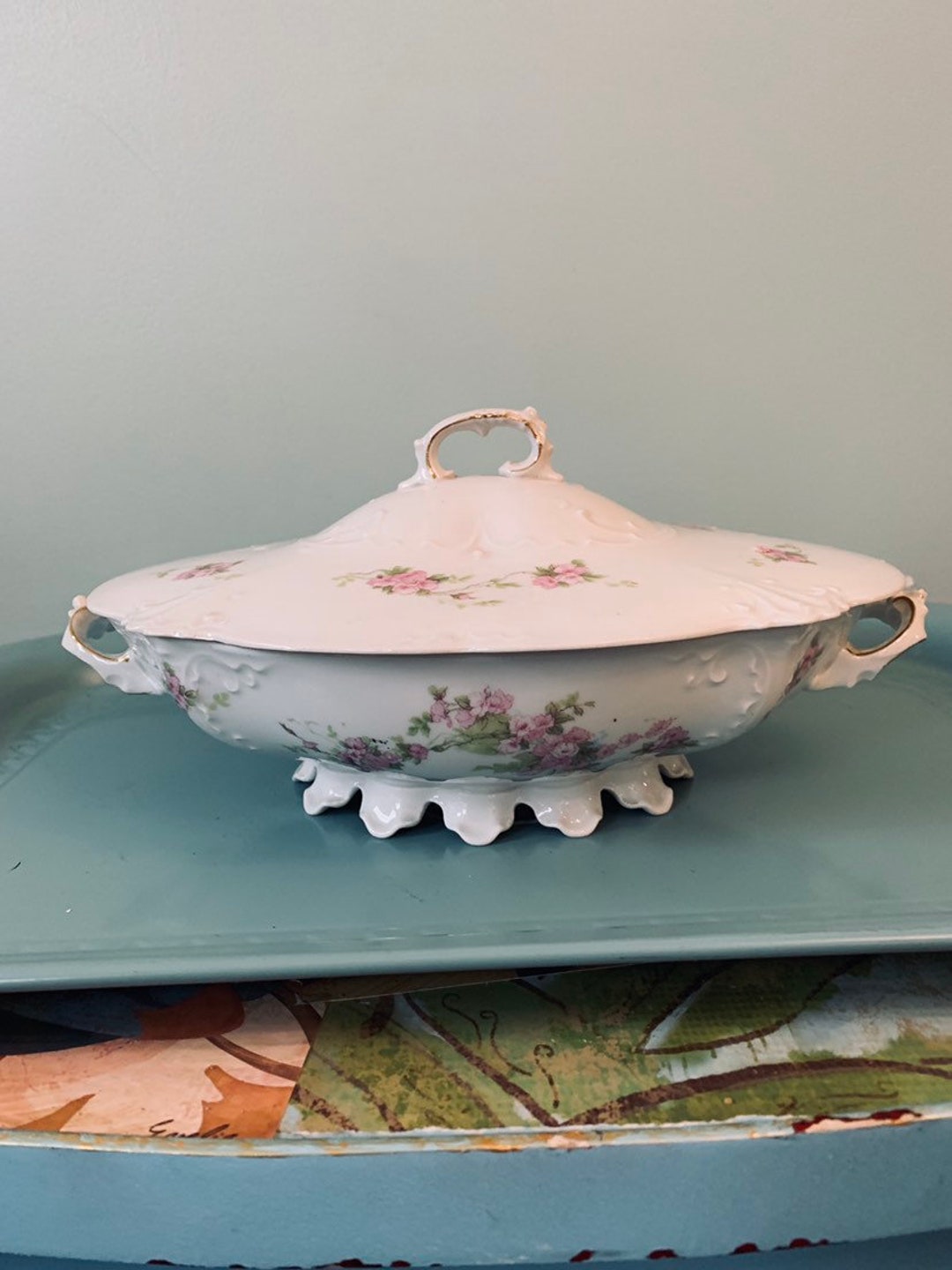 Habsburg China Austria Oval Covered Serving Bowl Etsy