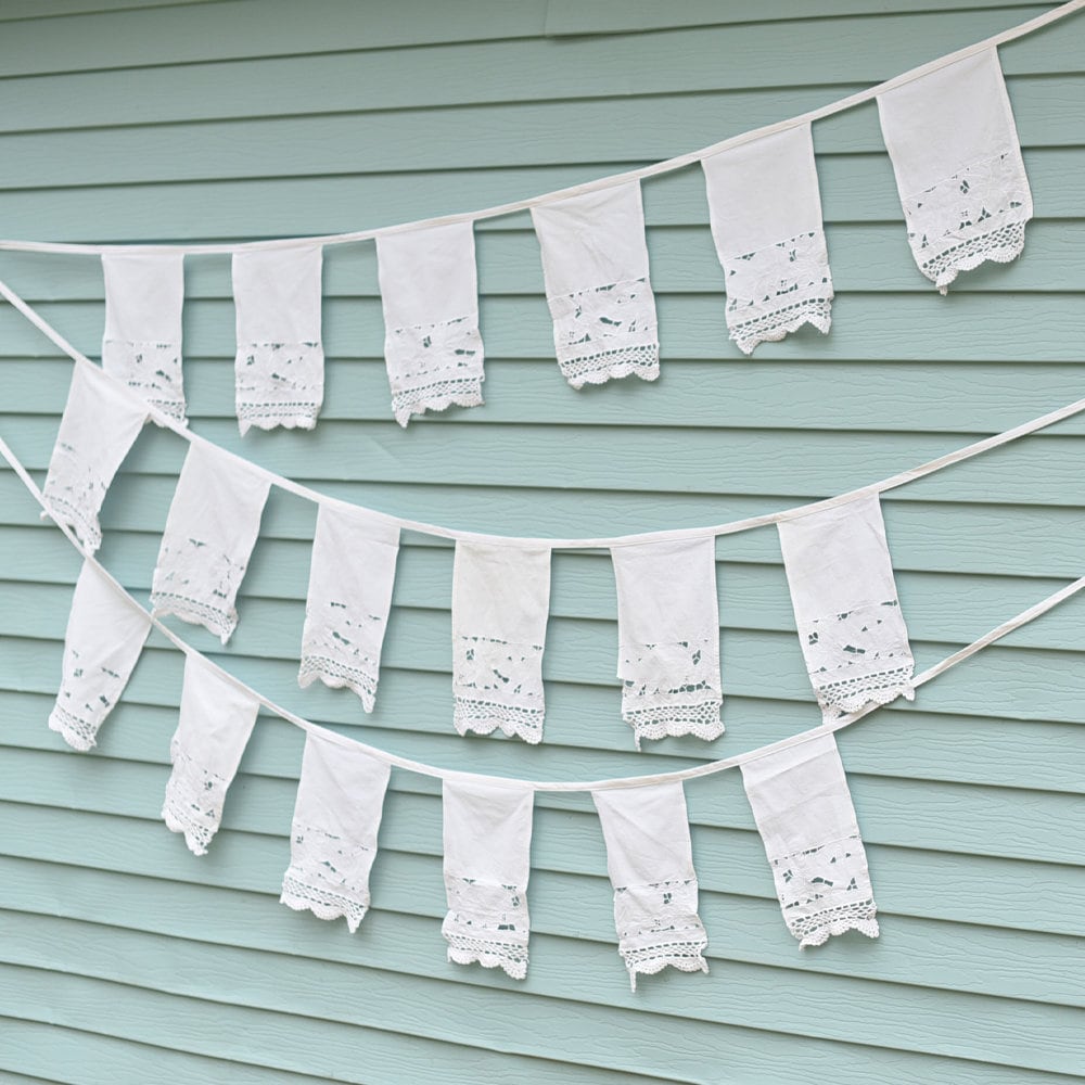 Vintage Lace Battenburg Bunting - Etsy