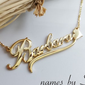Name Necklace - Gold Name Necklace - Solid gold Name Necklace - Personalized Necklace - Gift for her - 14 k gold