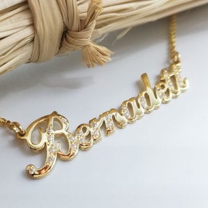 Name Necklace - Greek Name Necklace - Solid gold Name Necklace - Personalized Necklace - Gift for her - 14 k gold -