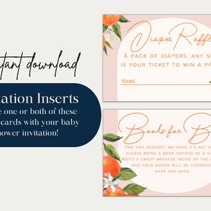 DESCARGAR Rifa de pañales, Libros para bebé, Inserciones de invitación, Little Cutie Baby Shower, Descarga digital
