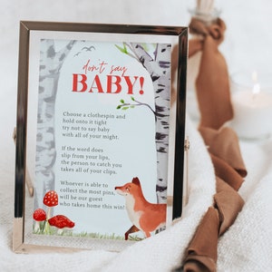 DOWNLOAD Don't Say Baby, Baby-Dusche-Spiel, Waldfuchs Baby-Dusche, digitaler Download