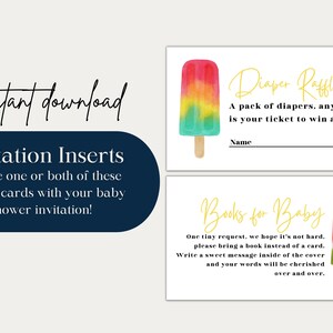 DOWNLOAD Diaper Raffle, Books for Baby, Invitation Inserts, Ready to POP Baby Shower, Digital Download