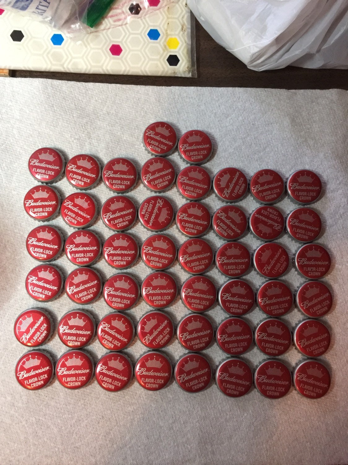 Lot of 50 original Budweiser bottle caps red silver crown Etsy