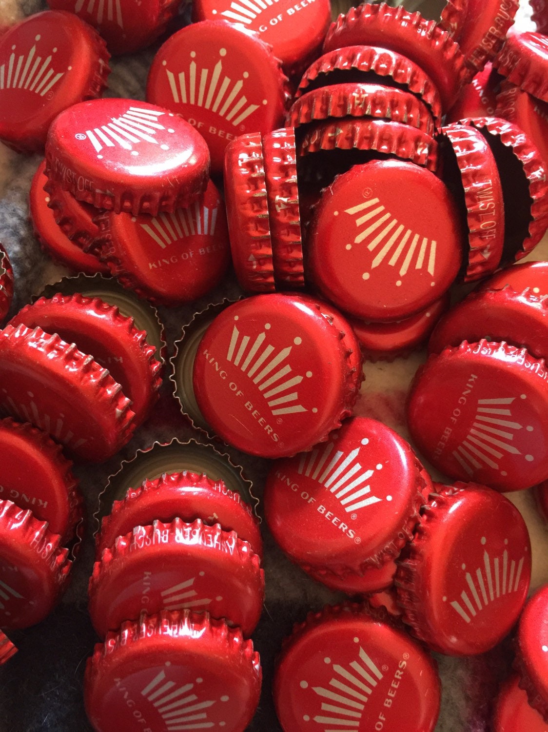 Lot of 100 Budweiser Bottle Caps Red Crown Design Etsy