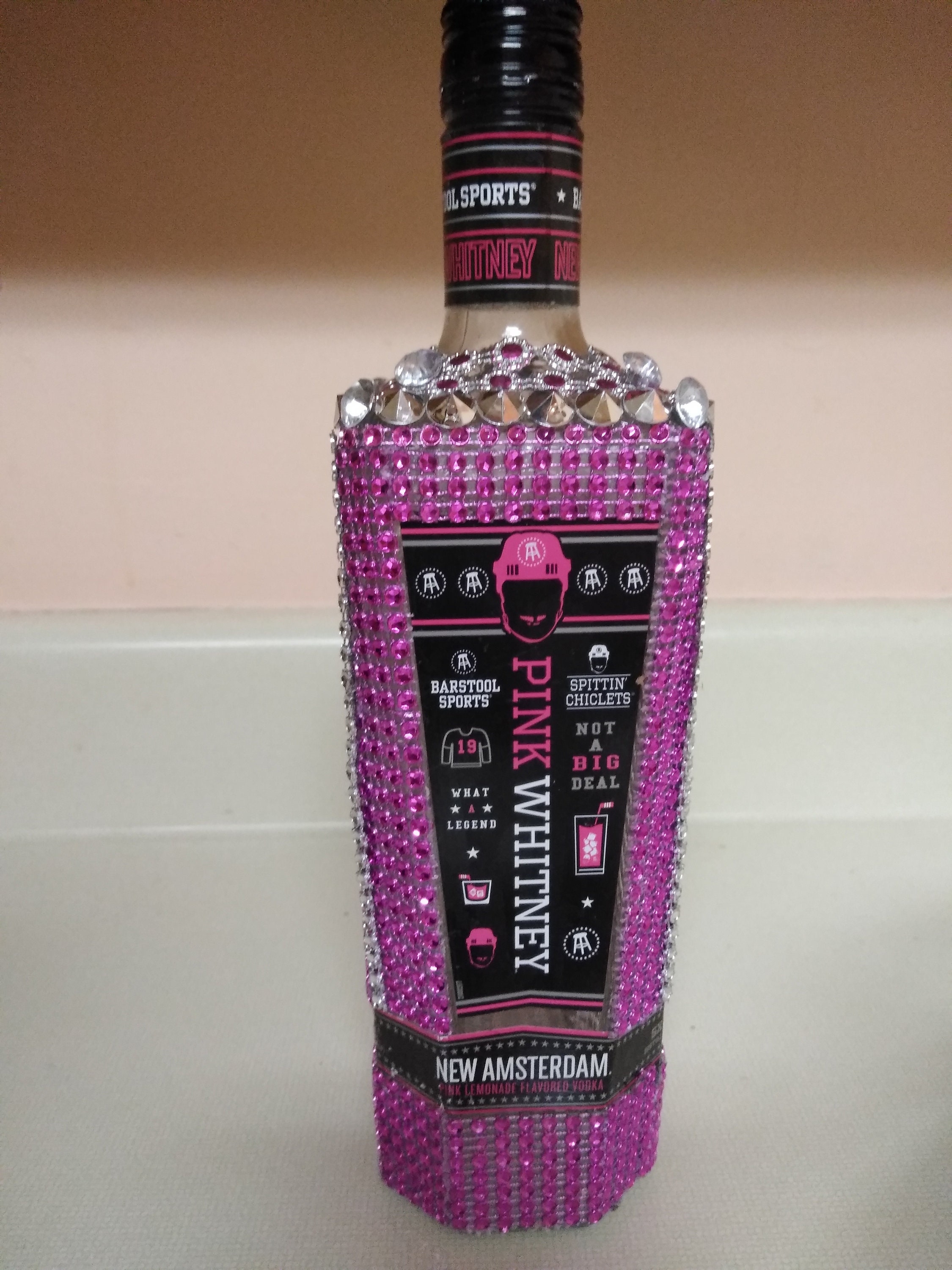 Bling Bottle Pink Whitney Decorative 750 ml empty Party Etsy