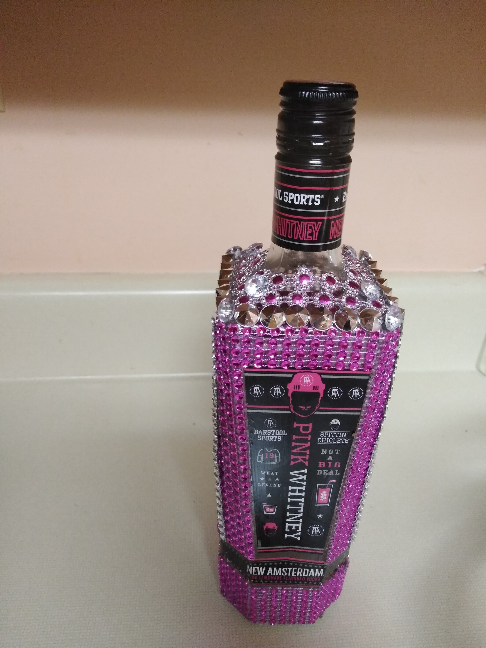 Bling Bottle Pink Whitney Decorative 750 ml empty Party Etsy