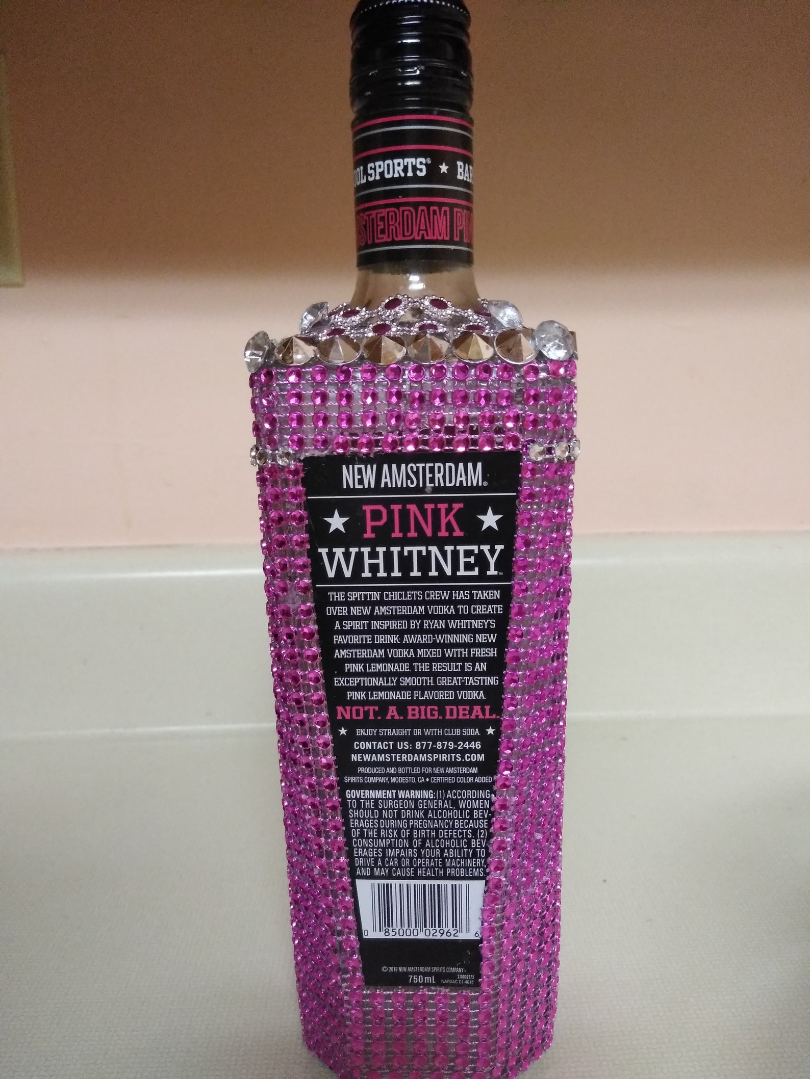 Bling Bottle Pink Whitney Decorative 750 ml empty Party Etsy
