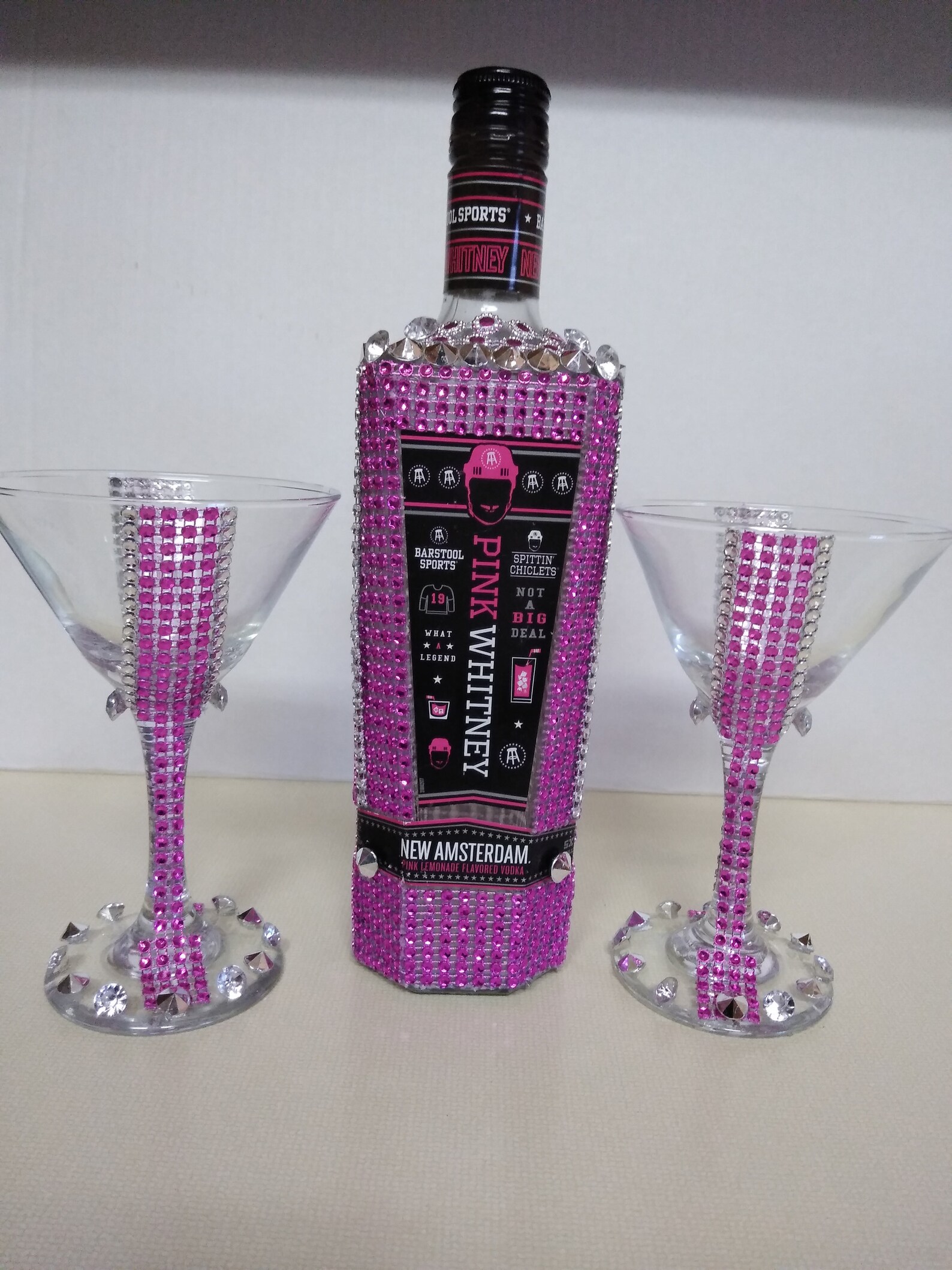 Bling Bottle Pink Whitney Decorative 750 ml empty Party Etsy