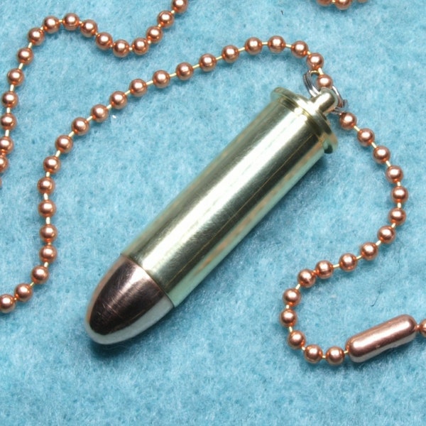 Personalized- 38 Special Bullet Secret Compartment Keepsake Urn Necklace