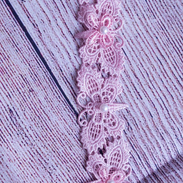 Pink Butterfly Lace Trim. Venice Lace. Vintage Lace, Wedding, Bridal Lace, Craft Supplies. Sewing Supplies. Sold By The Yard