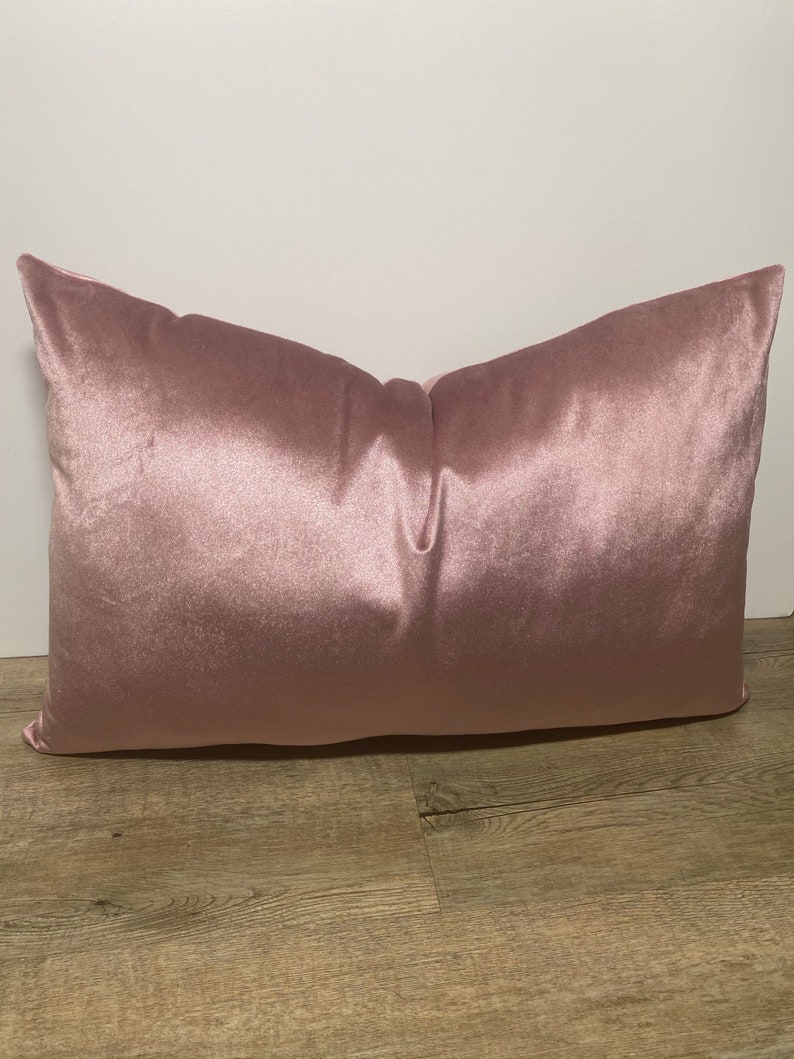 Lumbar PillowBlush Pink Velvet Solid Lumbar Throw Etsy