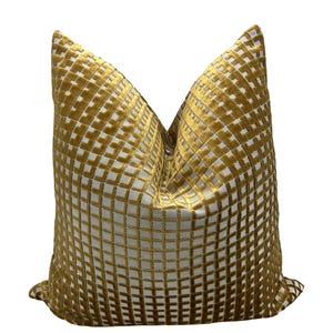 Gold and cream luxury pillow, velvet, pillow cover, Gold Pillow, Pillow Cover Only