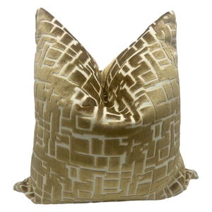 Gold and off White Pillow- Decorative Pillow- Gold pillow- throw pillow- cover only