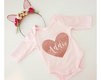heart romper baby
