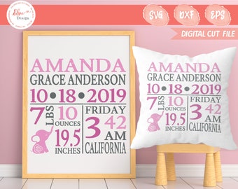 Download Birth Announcement Pillow Svg Etsy