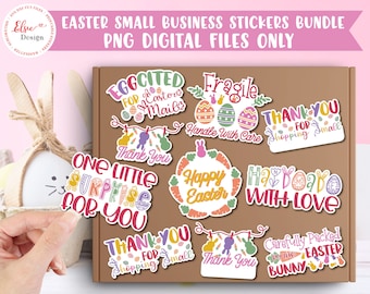 Paquete de pegatinas de Pascua para empresas, Gracias por su compra (PNG), Paquete de agradecimiento por pedido, Pegatinas de Pascua para correo, Pegatinas imprimibles (PNG)