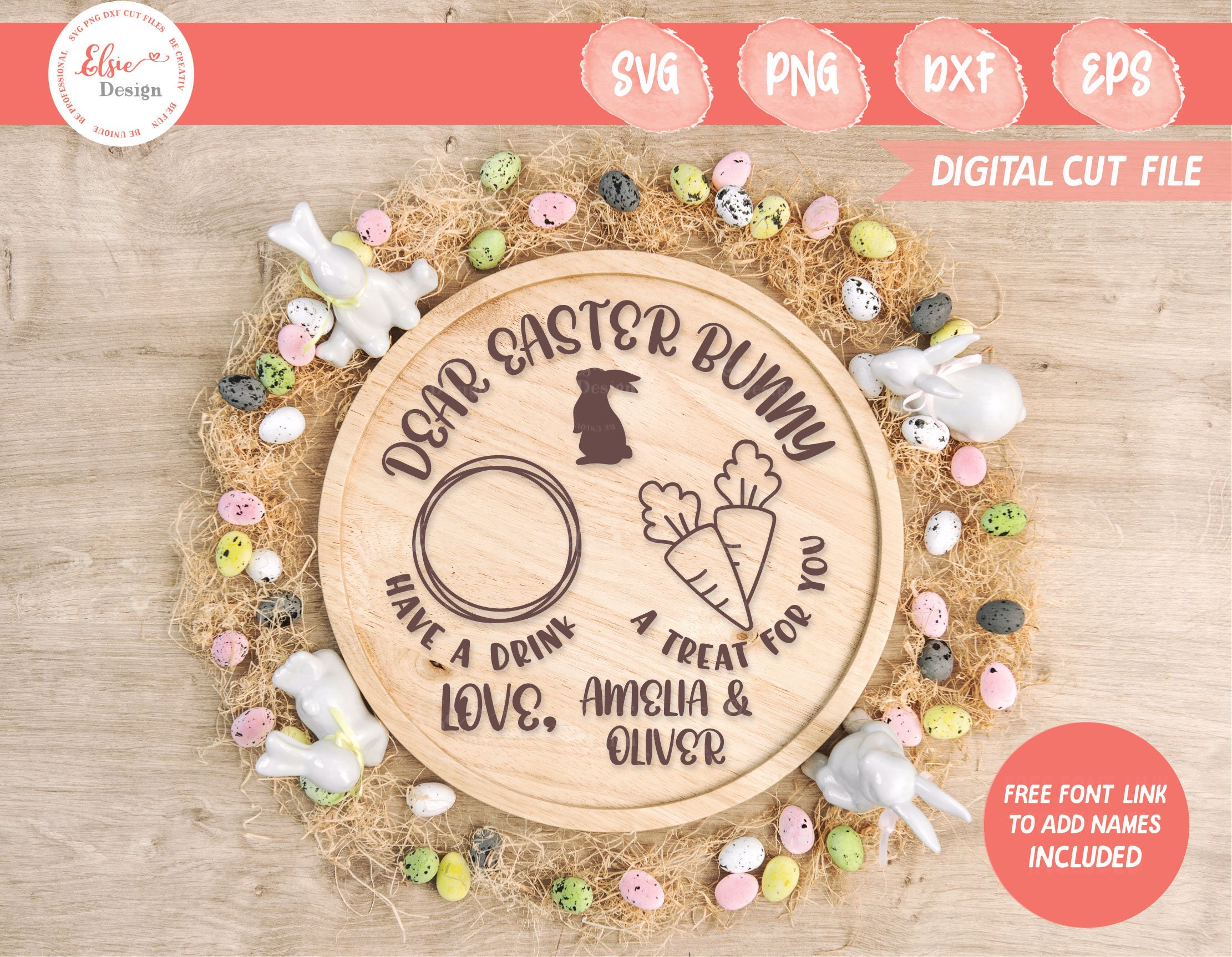 Easter Tray SVG Easter Plate Svg Easter Placement Svg Dear | Etsy