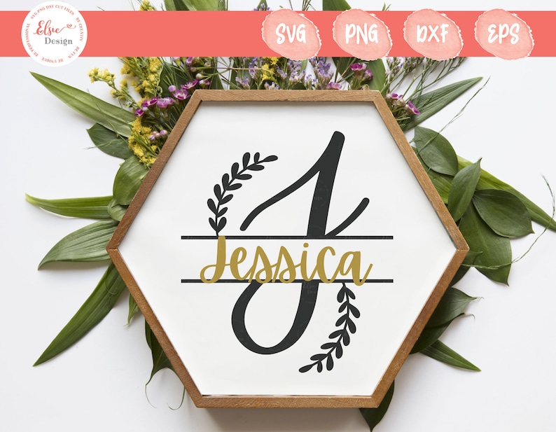 Download Handlettered Split Monogram Letter J Svg Split Letter Svg | Etsy