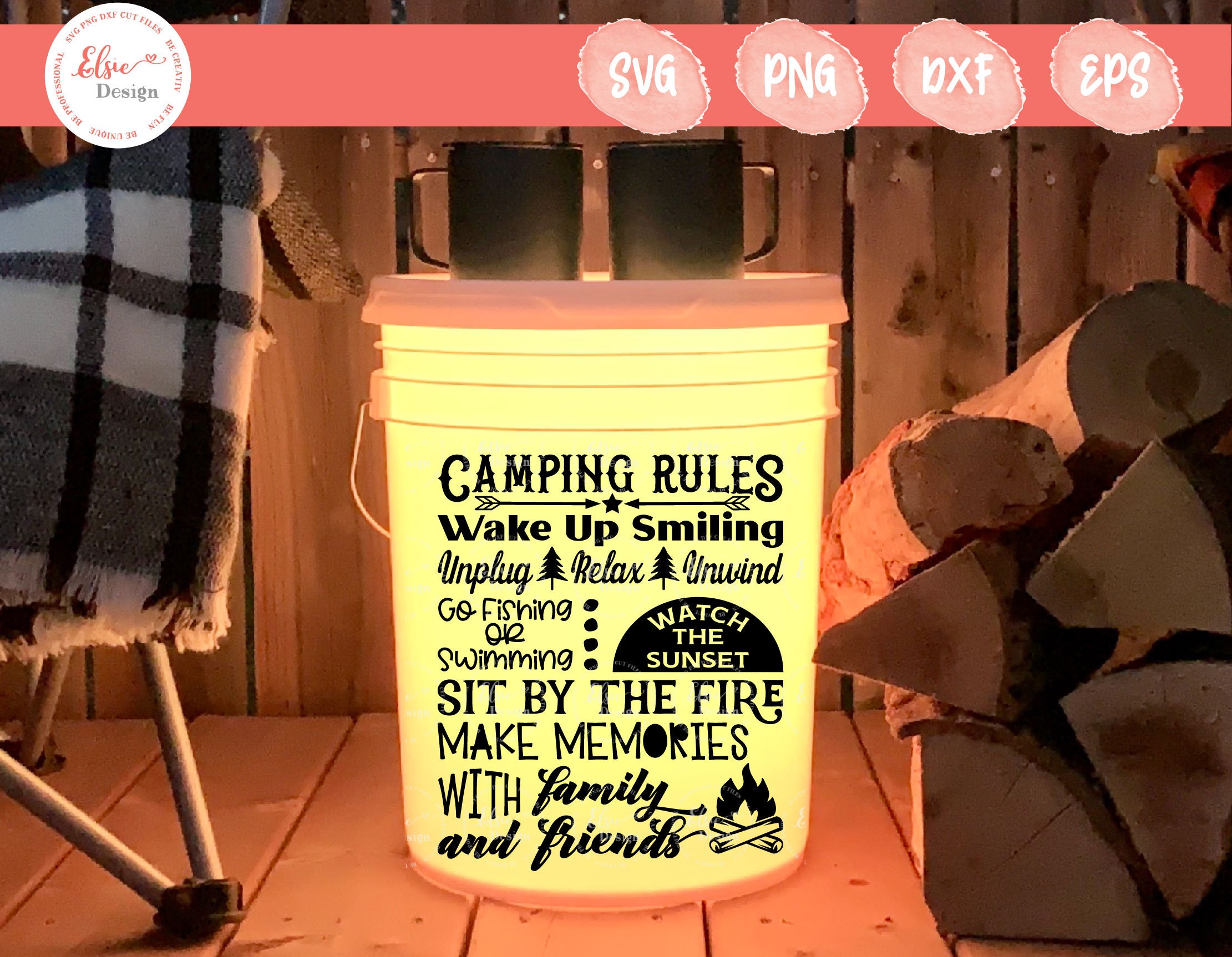 Camping Rules Svg Camping Bucket Svg LED Bucket Svg Light Etsy Australia