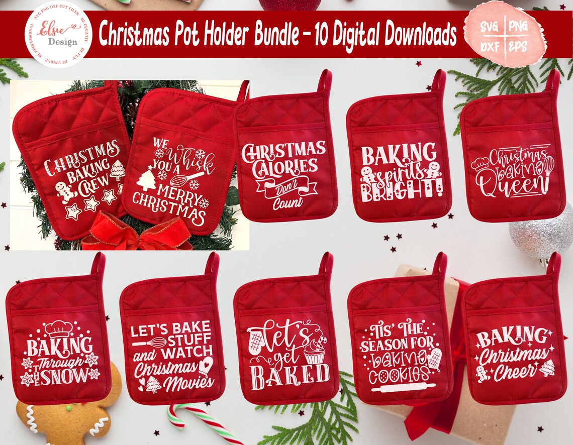 Download Christmas Pot Holder SVG Bundle Potholder svg Oven Mitt | Etsy