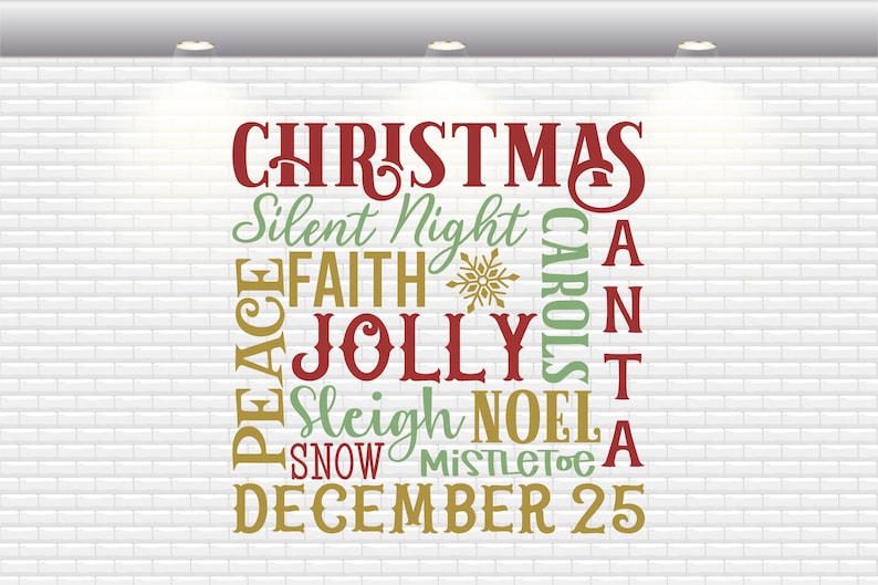 Download Christmas Subway Art SVG Holiday Sign Svg Festive Word | Etsy