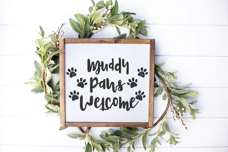 Download Dog Paw SVG Bundle Paw Print Svg Muddy Paws Welcome Give ...