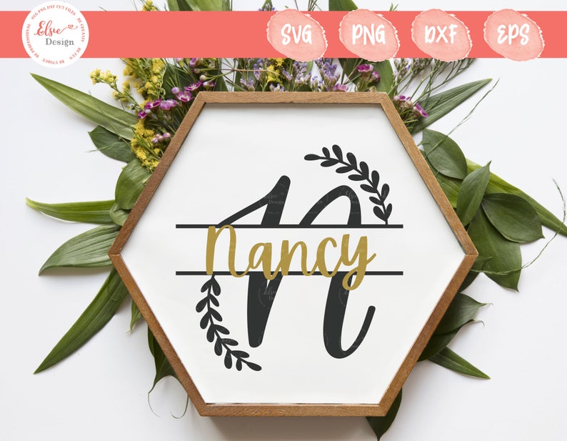 Download Handlettered Split Monogram Letter N Svg Split Letter Svg | Etsy