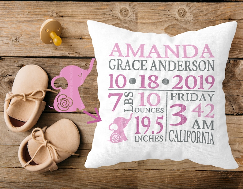 Download Baby Birth Announcement SVG Elephant Birth Stats Svg Baby | Etsy