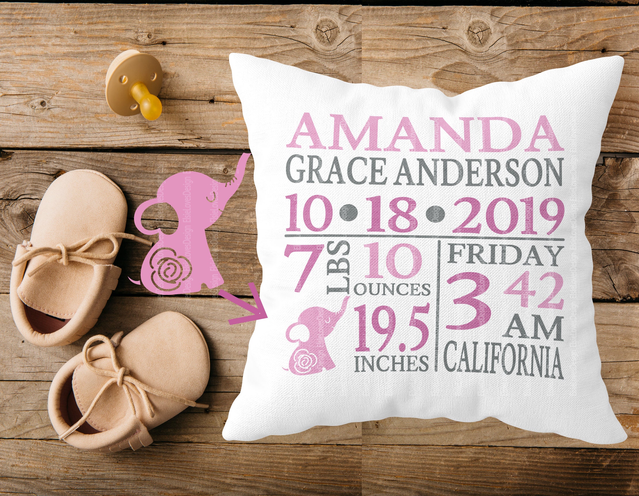 【レビューで送料無料】 | SVG Announcement Birth Baby Elephant Svg Stats Birth 指輪・リング