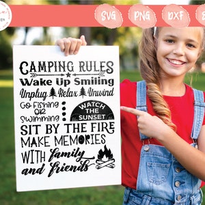 Camping Rules Svg, Camping Sign Svg, Camp Rules Printable, Camping Bucket Svg, LED Bucket Svg, Campground Svg, Campfire Svg, Camp Life Svg