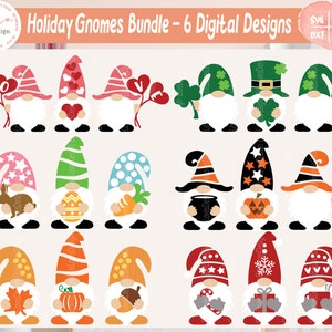 Holiday Gnomes SVG Bundle, Easter Gnomes Svg, St Patricks Gnomes Svg, Valentines Gnomes Svg, Christmas Gnomes Svg, Gnomes Shirt Svg, Kids