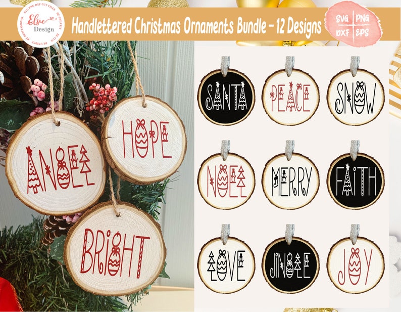 Download Hand Lettered Christmas Ornaments SVG Bundle Handlettered ...