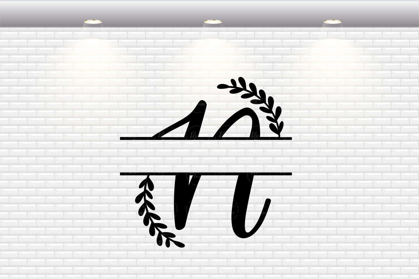 Download Handlettered Split Monogram Letter N Svg Split Letter Svg | Etsy