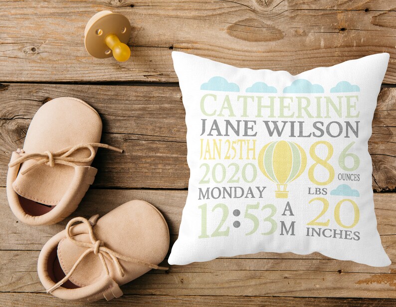 Baby Birth Announcement SVG | Hot Air Balloon Birth Stats Svg | Baby ...