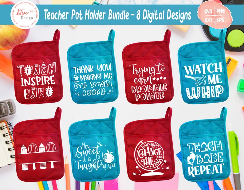 Download Teacher Pot Holder SVG Bundle Christmas Pot Holder Svg | Etsy