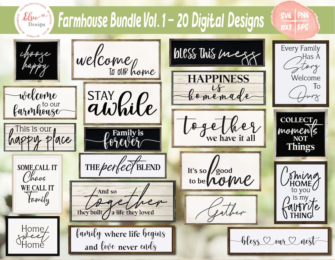 Farmhouse Sign SVG Bundle | Rustic Farmhouse Svg | Family Quotes Svg ...