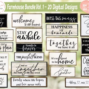 Farmhouse Sign SVG Bundle | Rustic Farmhouse Svg | Family Quotes Svg Bundle | Family Sign Svg Bundle | Home Decor Svg | Home Sweet Home Svg