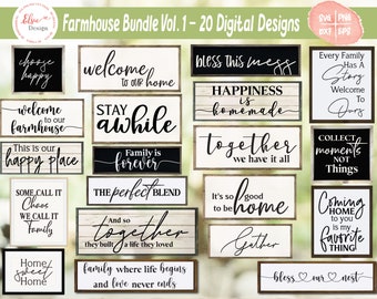 Farmhouse Sign SVG Bundle | Rustic Farmhouse Svg | Family Quotes Svg Bundle | Family Sign Svg Bundle | Home Decor Svg | Home Sweet Home Svg